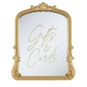 Gifts & Cards Gold Mirror Sign New